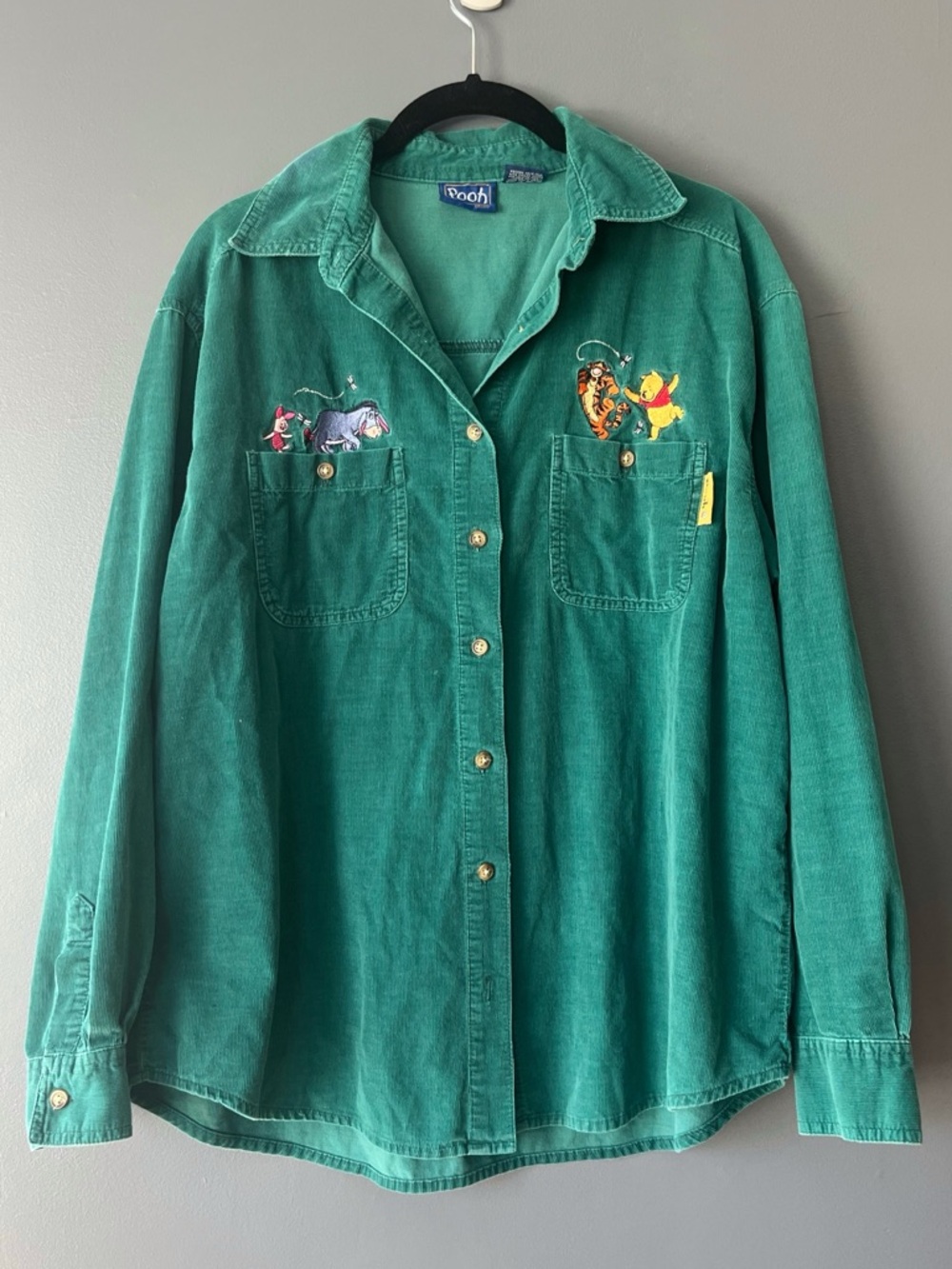 Vintage Disney Winnie The Pooh Corduroy Button Down Shirt